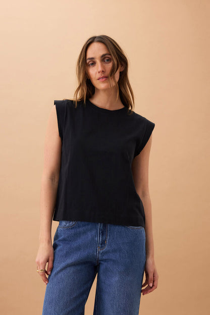 Extended Shoulder Tee - Black