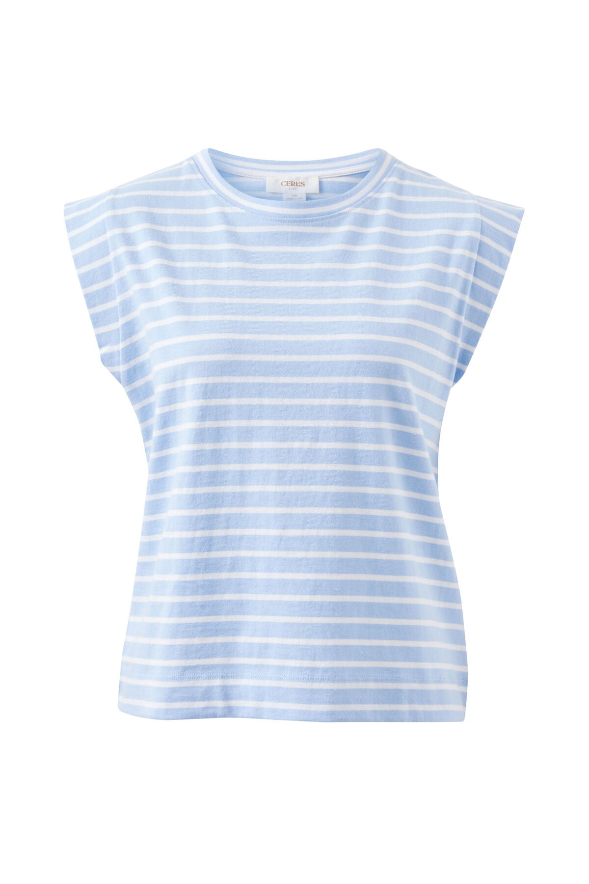 Extended Shoulder Tee - China Blue