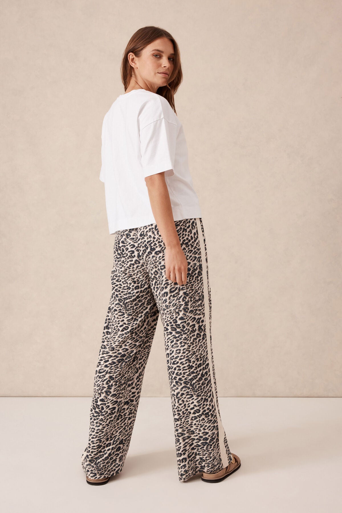 Relaxed Drawstring Pants - Leopard