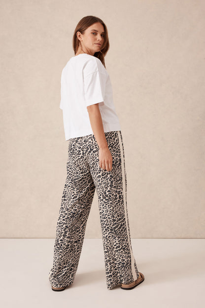 Relaxed Drawstring Pants - Leopard