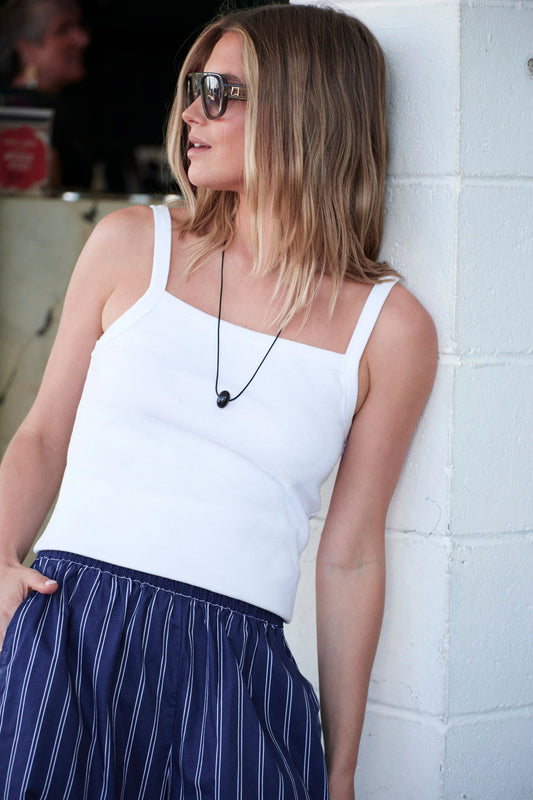 Sophie Rib Singlet - White
