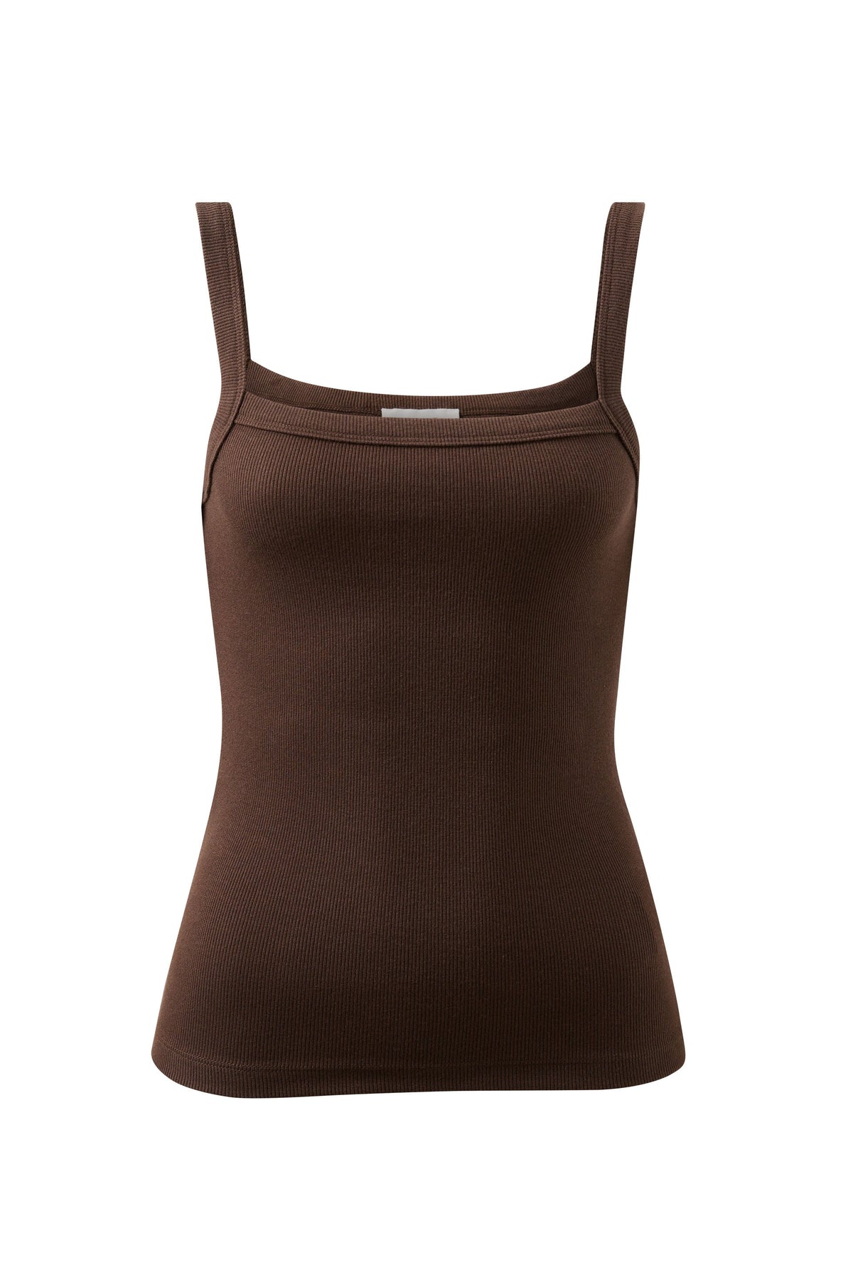 Sophie Rib Singlet - Brunette Brown