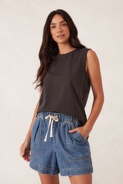 Relaxed Sleeveless Tee - Phantom