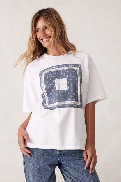 Tully Boyfriend Tee - Moonlight Bandana Print