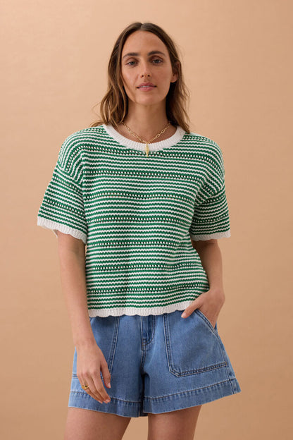 Nina Boxy knit - Kelly Green
