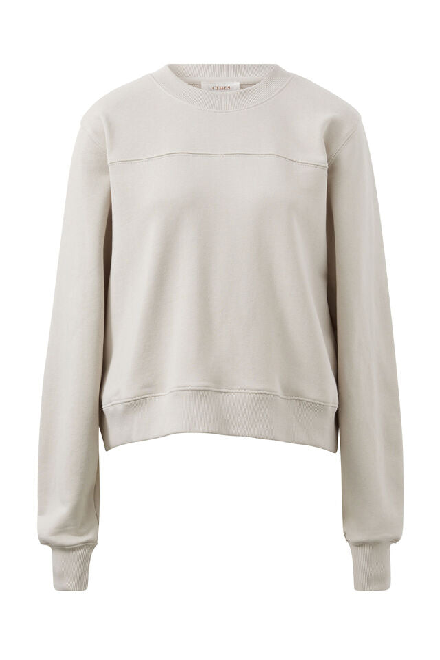 Alba Seamed Fleece Top - Almond