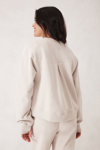 Alba Seamed Fleece Top - Almond