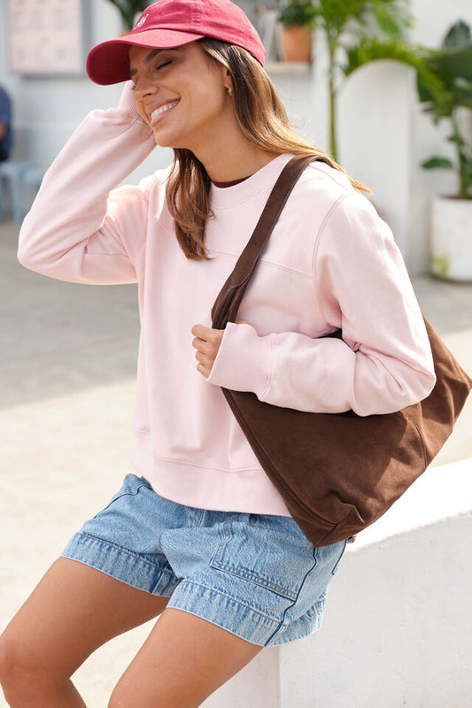 Seamed Fleece Top - Shell Pink