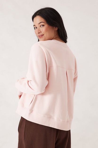 Seamed Fleece Top - Shell Pink
