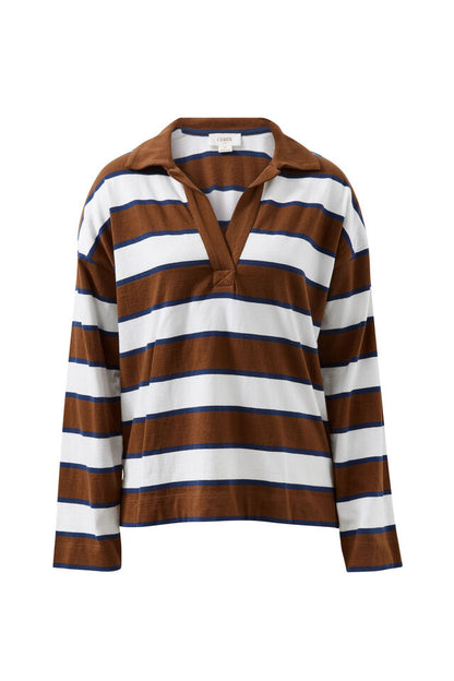 Shelby Slouchy Rugby Top - Toffee Stripe