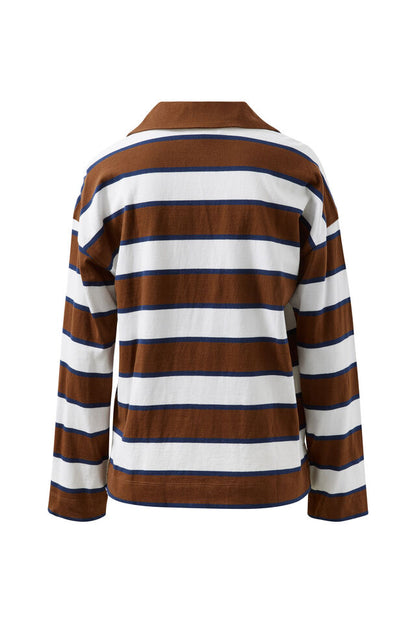 Shelby Slouchy Rugby Top - Toffee Stripe