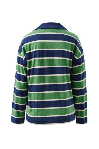 Shelby Slouchy Rugby Top - Heritage Navy Stripe