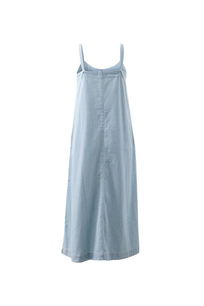 Remy Strappy Midi Dress - Indigo White Stripe