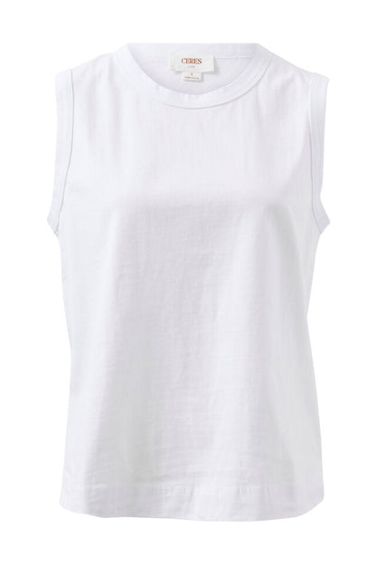 Tara Boxy Tank - White