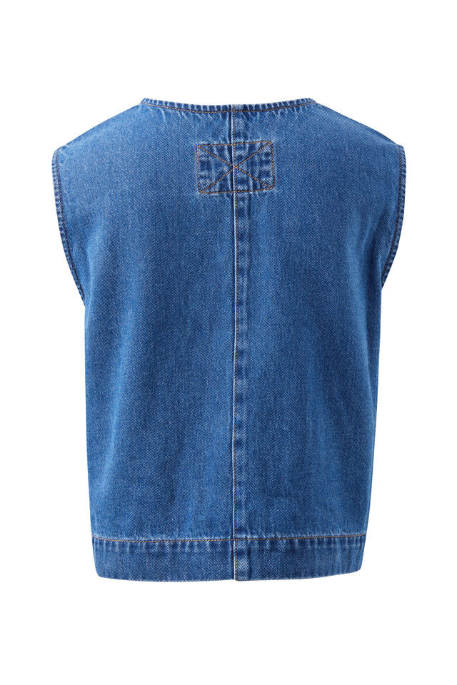 Nora Shell Top - Fresh Indigo