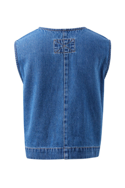 Nora Shell Top - Fresh Indigo