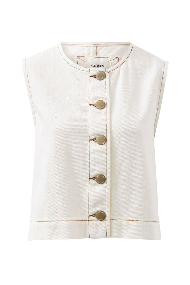 Nora Shell Top - Ecru