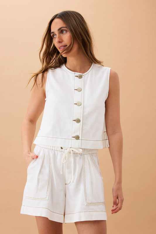 Nora Shell Top - Ecru