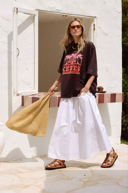 Liv Oversized Tee - Sunset Palms