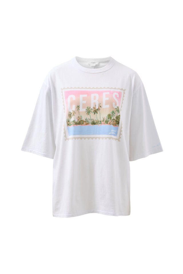 Liv Oversized Tee - Holiday Stamp