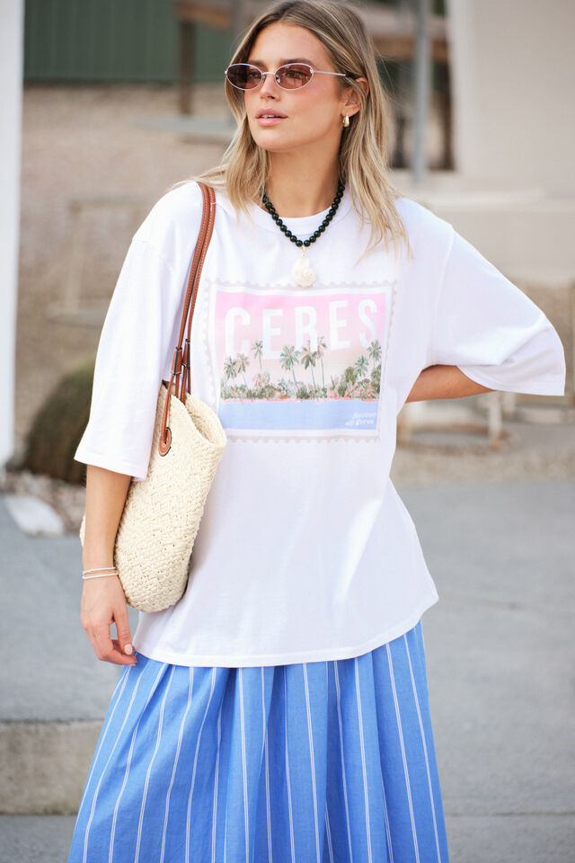 Liv Oversized Tee - Holiday Stamp