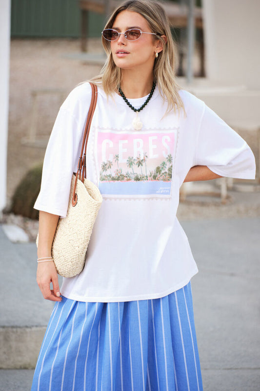 Liv Oversized Tee - Holiday Stamp