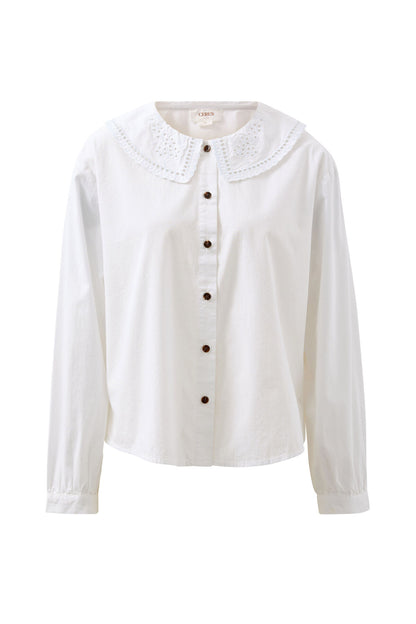 Alice Collared Top - White