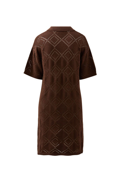 Daisy Diamond Knit Mini Dress - Chocolate