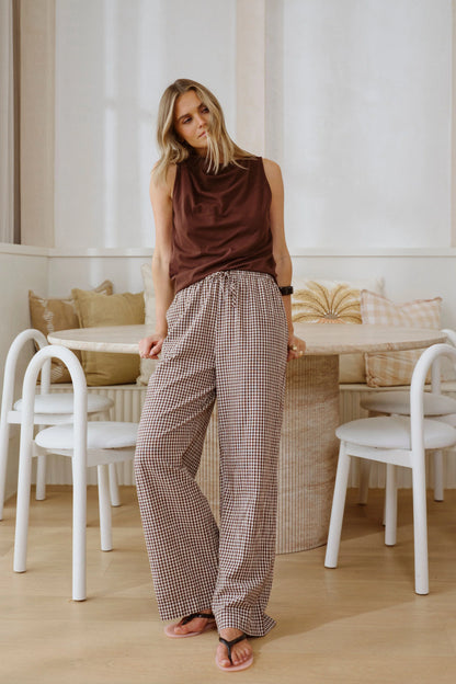 Resort Pant - Chocolate Gingham