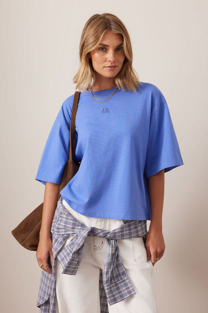Phoebe Premium Tee - Vintage Blue