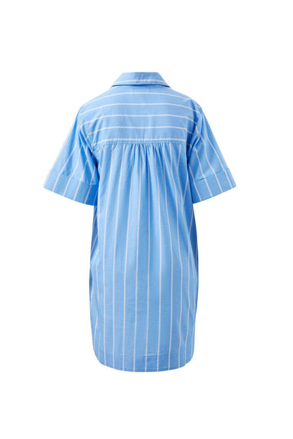 Sara Mini Shirt Dress - Oxford Blue Stripe