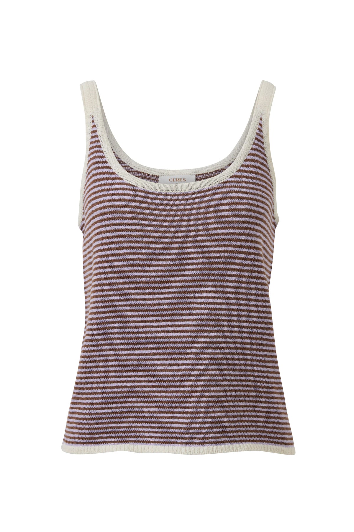 Fia Knit Tank - Lilac Stripe