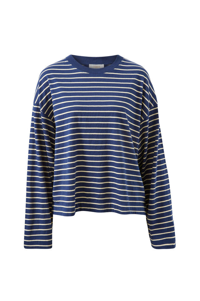 Beau Long Sleeve Slouchy - Heritage Navy Stripe