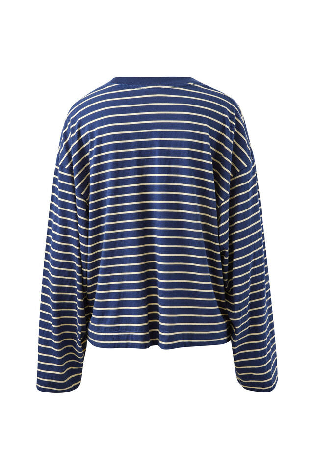 Beau Long Sleeve Slouchy - Heritage Navy Stripe