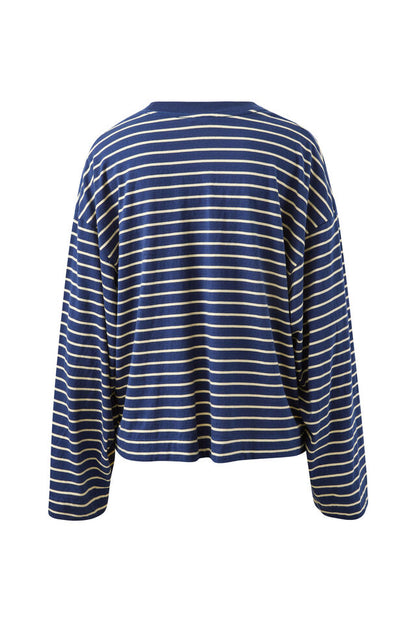 Beau Long Sleeve Slouchy - Heritage Navy Stripe