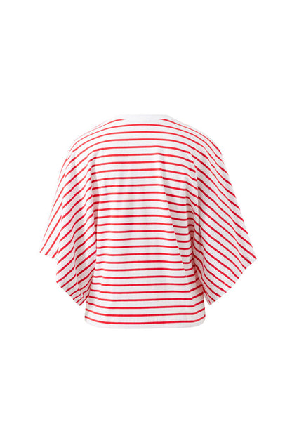 Lucy Relaxed Sleeve Tee - Heritage Red Stripe