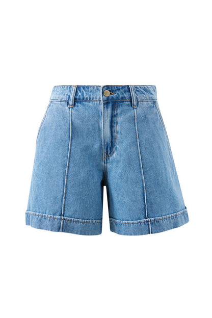 Juno Seamed Shorts - Vintage Blue