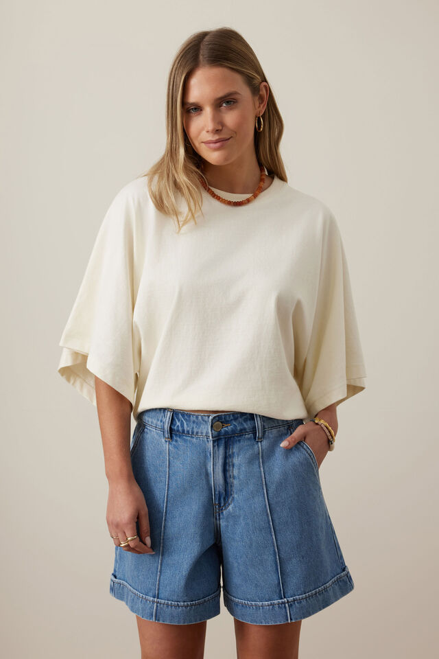 Juno Seamed Shorts - Vintage Blue