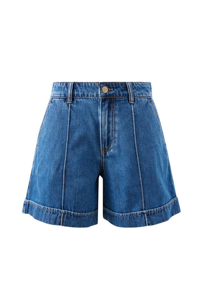 Juno Seamed Shorts - Fresh Indigo