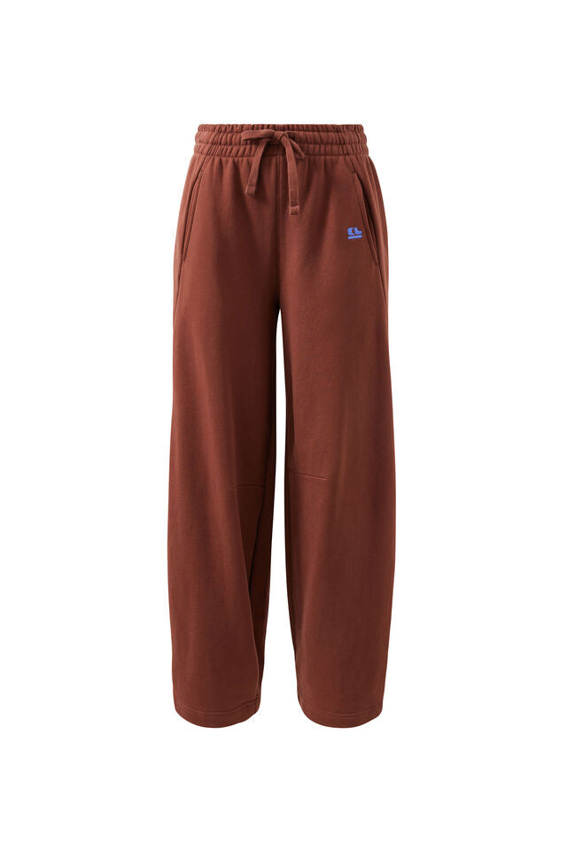Elise Barrel Leg Trackpant - Burnt Toffee