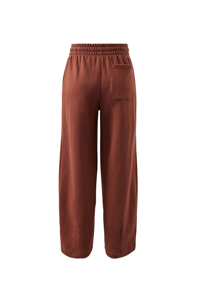 Elise Barrel Leg Trackpant - Burnt Toffee