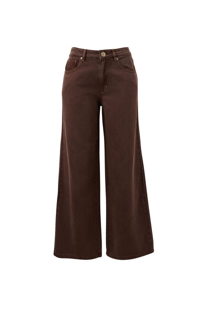 Willow Soft Wide Leg Jean - Chocolate