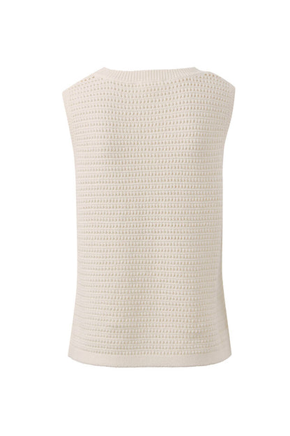 Maddy Mesh Knit Tank - Milk