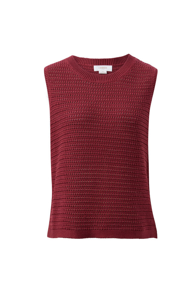Maddy Mesh Knit Tank - Mulberry