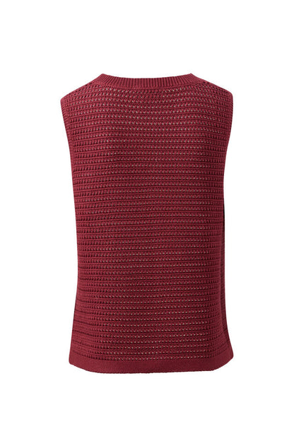 Maddy Mesh Knit Tank - Mulberry
