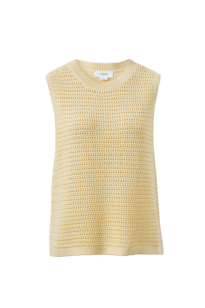 Maddy Mesh Knit Tank - New Butter
