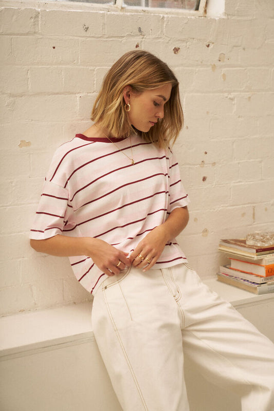 Brea Boxy Tee - Sunfaded Pink