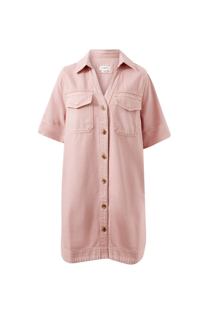 Bonnie Relaxed Shirt Dress - Blossom Pink