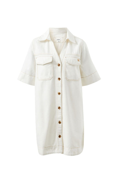 Bonnie Relaxed Shirt Dress - Ecru