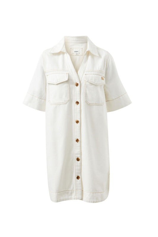 Bonnie Relaxed Shirt Dress - Ecru
